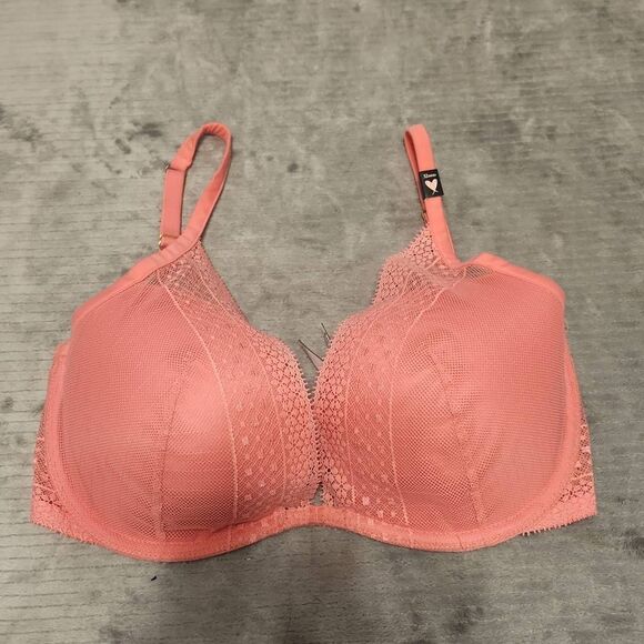 NWT Victoria’s Secret Incredible Pink Plunge Lace Overlay Bra 32DDD - Picture 1 of 5